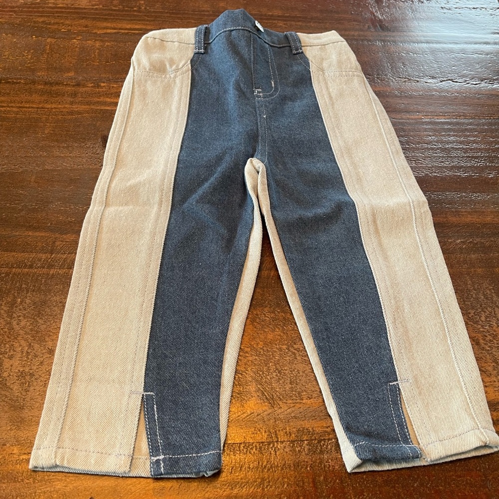 Stylish Two-Tone Denim Pants - Picture 2 of 4